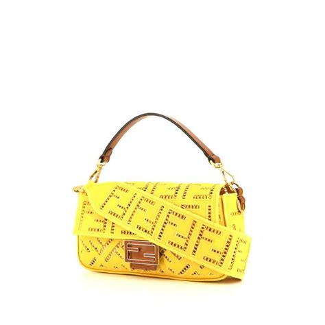 baguette fendi gialla|fendi baguette monogram.